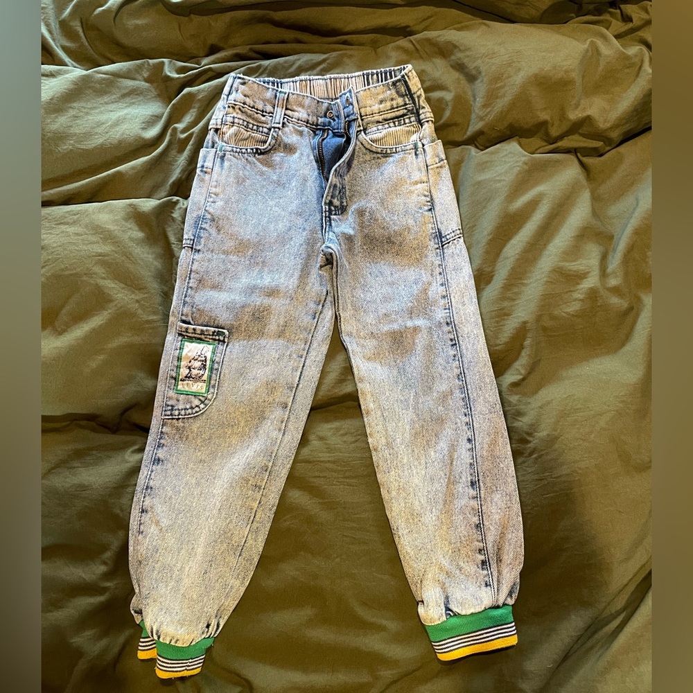 Vintage Little Levi’s Size 7 Retro Acid Wash Jeans Cuffed Bottom
